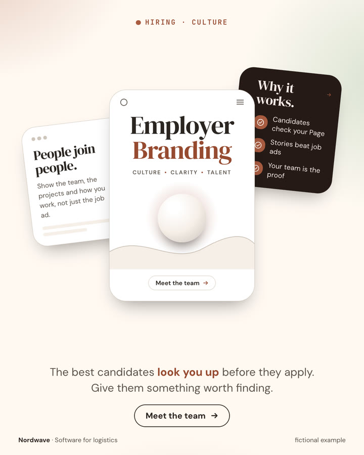 Exemple fictif de post LinkedIn de Nordwave : Employer Branding